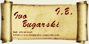 Ivo Bugarski vizit kartica